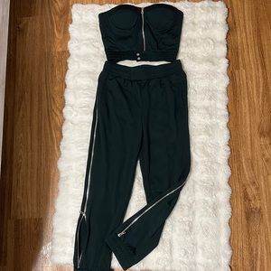 Dark green set pants n top